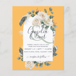 Flyer Invitación a la boda del Arco de Rosas Blancas con