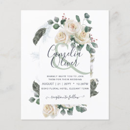 Flyer Invitación a la boda del Arco de Rosas Blancas con