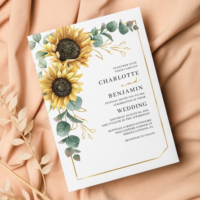 Flyer Invitación a la boda del Eucalipto del girasol pre (Subido por el creador)