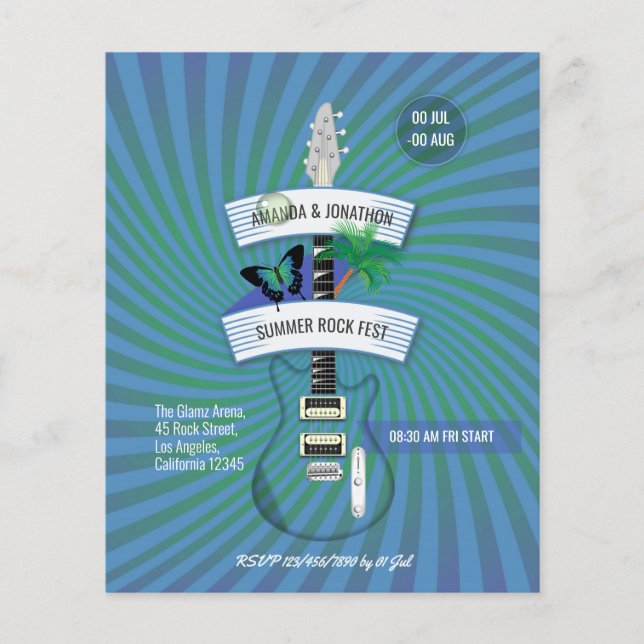 Flyer Invitación a la boda del Festival de Rock de Veran (Frente)