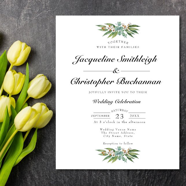 Flyer Invitación a la boda del presupuesto de Eucalyptus (Subido por el creador)