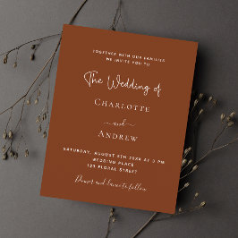 Flyer Invitación a la boda del presupuesto de la escritu