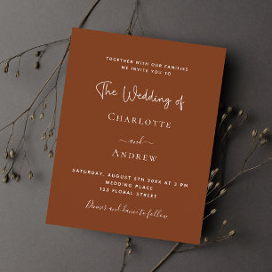 Flyer Invitación a la boda del presupuesto de la escritu