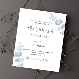 Flyer Invitación a la boda del presupuesto del eucalipto