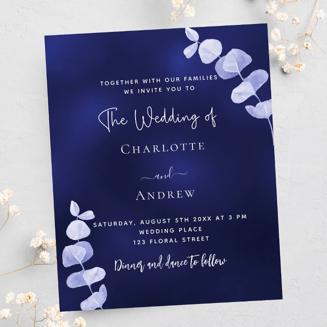 Flyer Invitación a la boda del presupuesto del eucalipto (Subido por el creador)