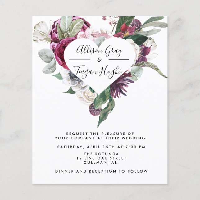 Flyer Invitación a la boda del presupuesto | Laural (Frente)