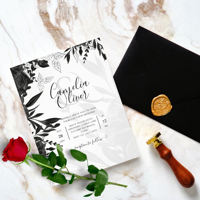 Flyer Invitación a la boda del presupuesto Rosas negros  (Subido por el creador)