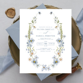 Flyer Invitación a la boda elegante azul y turbulenta