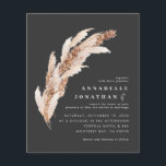 Flyer Invitación a la boda elegante del boho negro del p<br><div class="desc">Cuadros acuáticos de pasto botánico y escritura de escritura con espacio para código QR. Moderna colección de diseño de tendencia en estilo contemporáneo en la terracota Trend,  color verde azulado,  negro y beige natural.</div>