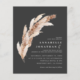 Flyer Invitación a la boda elegante del boho negro del p
