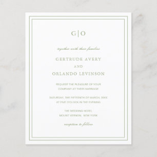 Flyer Invitación a la boda elegante del verde sabio clás