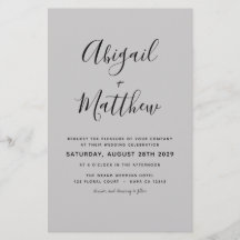 Invitación a la boda elegante y gris del presupues
