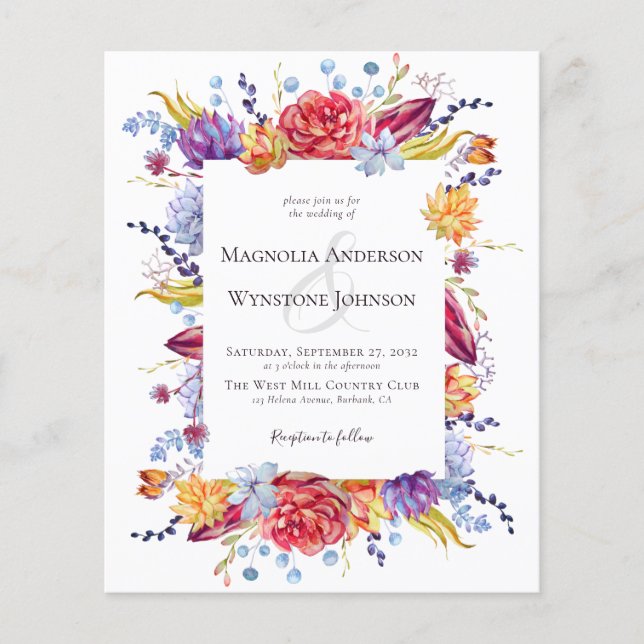 Flyer Invitación a la boda exitosa de presupuesto (Frente)