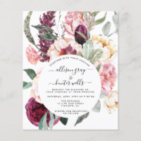 Invitación a la boda floral de presupuesto | Laura