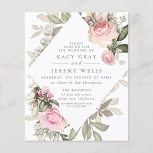 Flyer Invitación a la boda floral de primavera