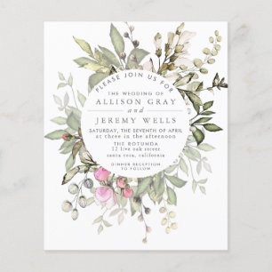 Flyer Invitación a la boda floral de primavera