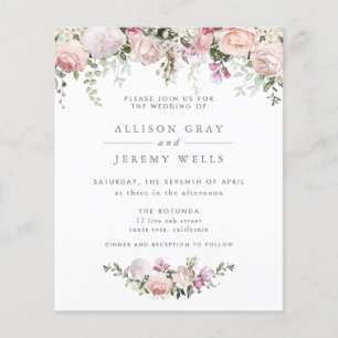 Flyer Invitación a la boda floral de primavera de presup