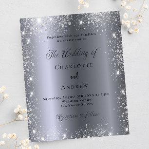 Flyer Invitación a la boda formal con presupuesto purpur