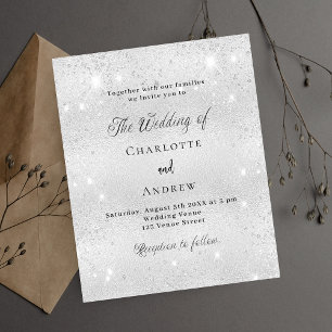 Flyer Invitación a la boda formal con presupuesto purpur