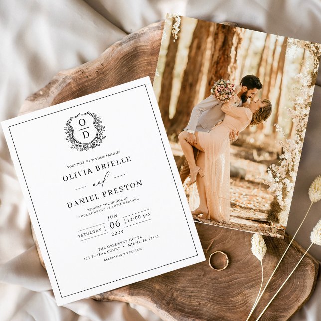 Flyer Invitación a la boda fotográfica blanca del Escudo (Subido por el creador)
