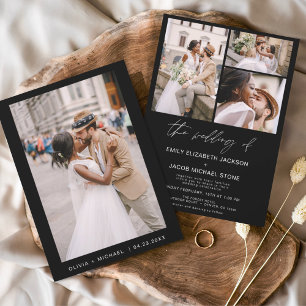 Flyer Invitación a la boda fotográfica blanca y de presu