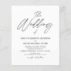 Flyer Invitación a la boda fotográfica blanca y negra de