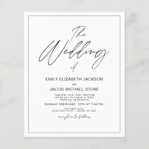 Flyer Invitación a la boda fotográfica blanca y negra de