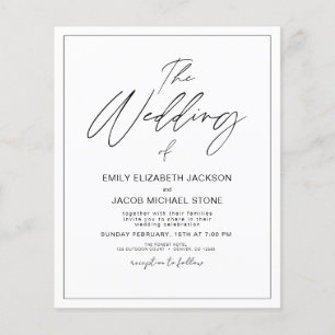 Flyer Invitación a la boda fotográfica blanca y negra de