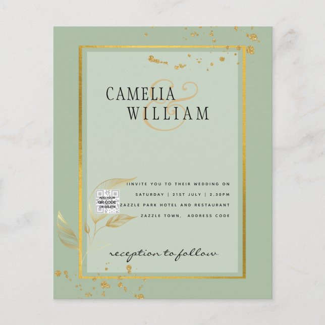 Flyer Invitación a la boda fotográfica de PRESUPUESTO Gu (Frente)