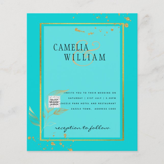 Flyer Invitación a la boda fotográfica de PRESUPUESTO Gu (Frente)