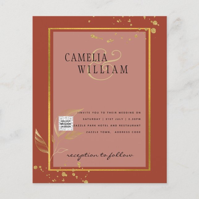 Flyer Invitación a la boda fotográfica de PRESUPUESTO Gu (Frente)