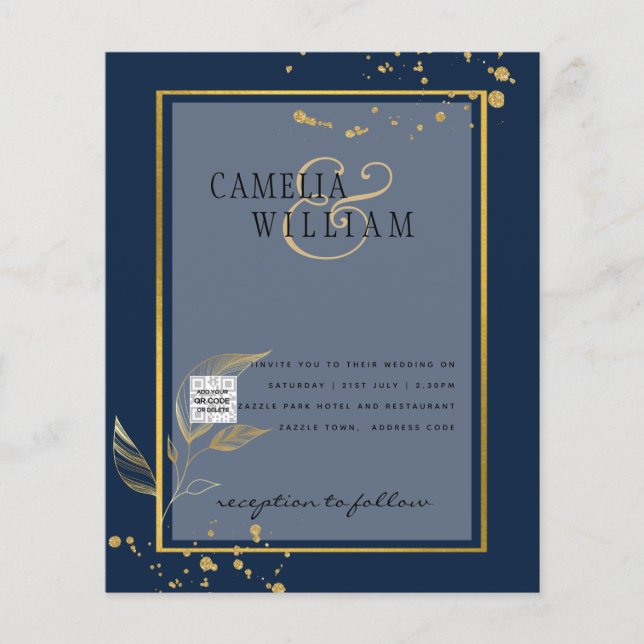 Flyer Invitación a la boda fotográfica de PRESUPUESTO Gu (Frente)