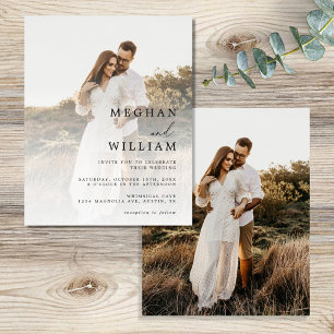 Flyer Invitación a la boda fotográfica elegante con pres