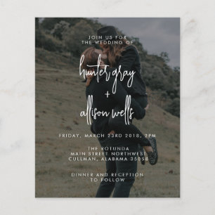 Flyer Invitación a la boda fotográfica moderna