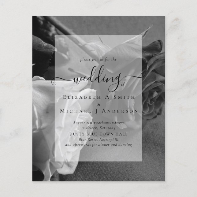 Flyer Invitación a la boda gótica de Gótico de rosas bla (Frente)