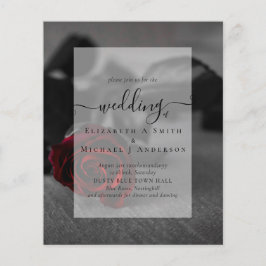 Flyer Invitación a la boda gótica de Gótico de rosas neg