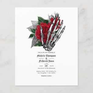 Flyer Invitación a la boda gótica floral roja