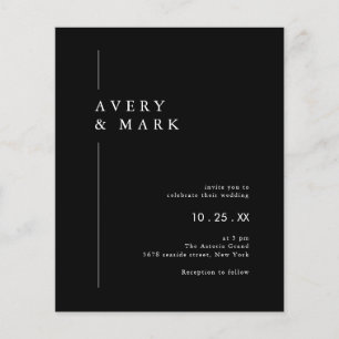 Flyer Invitación a la boda Minimalista blanca y presupue