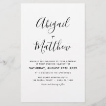 Invitación a la boda Minimalista blanca y presupue