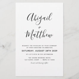 Flyer Invitación a la boda Minimalista blanca y presupue