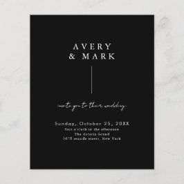 Flyer Invitación a la boda moderna y negra de presupuest