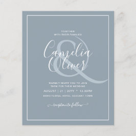 Flyer Invitación a la boda monocromática azul turquesa d