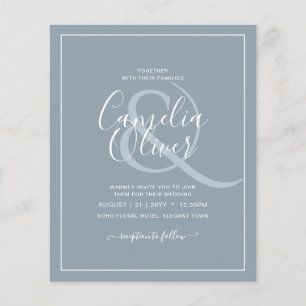 Flyer Invitación a la boda monocromática azul turquesa d