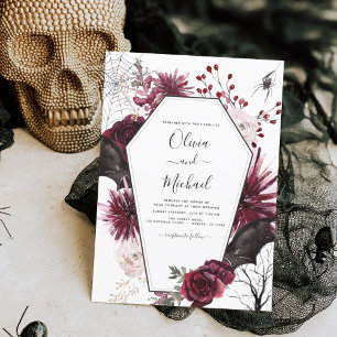 Flyer Invitación a la boda oscura del otoño del presupue