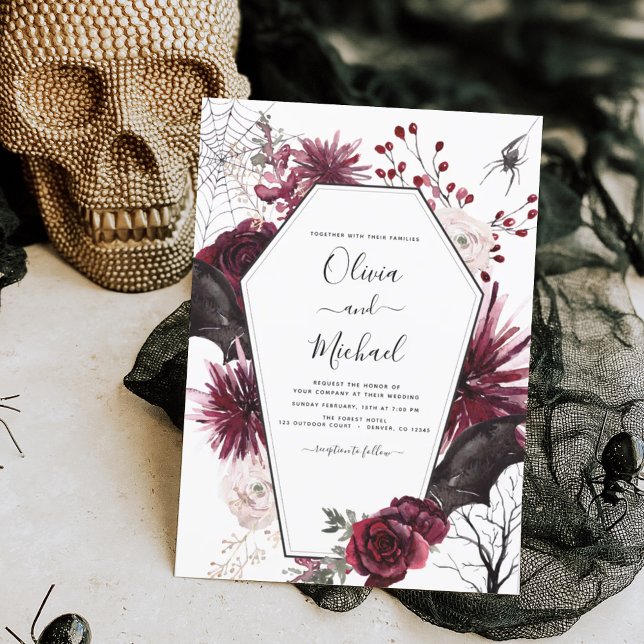 Flyer Invitación a la boda oscura del otoño del presupue (Subido por el creador)
