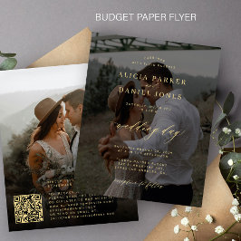Flyer Invitación a la boda por superposición de foto de 