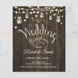 Flyer Invitación a la boda presupuestal - Madera y luces
