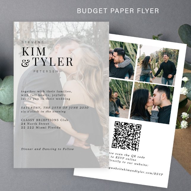 Flyer Invitación a la boda QR RSVP por sobreimpresión de (Subido por el creador)