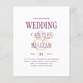 Flyer Invitación a la boda rosa de Berry LeahG Magenta