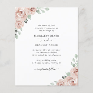 Flyer Invitación a la boda Rosa de Floral Dusty